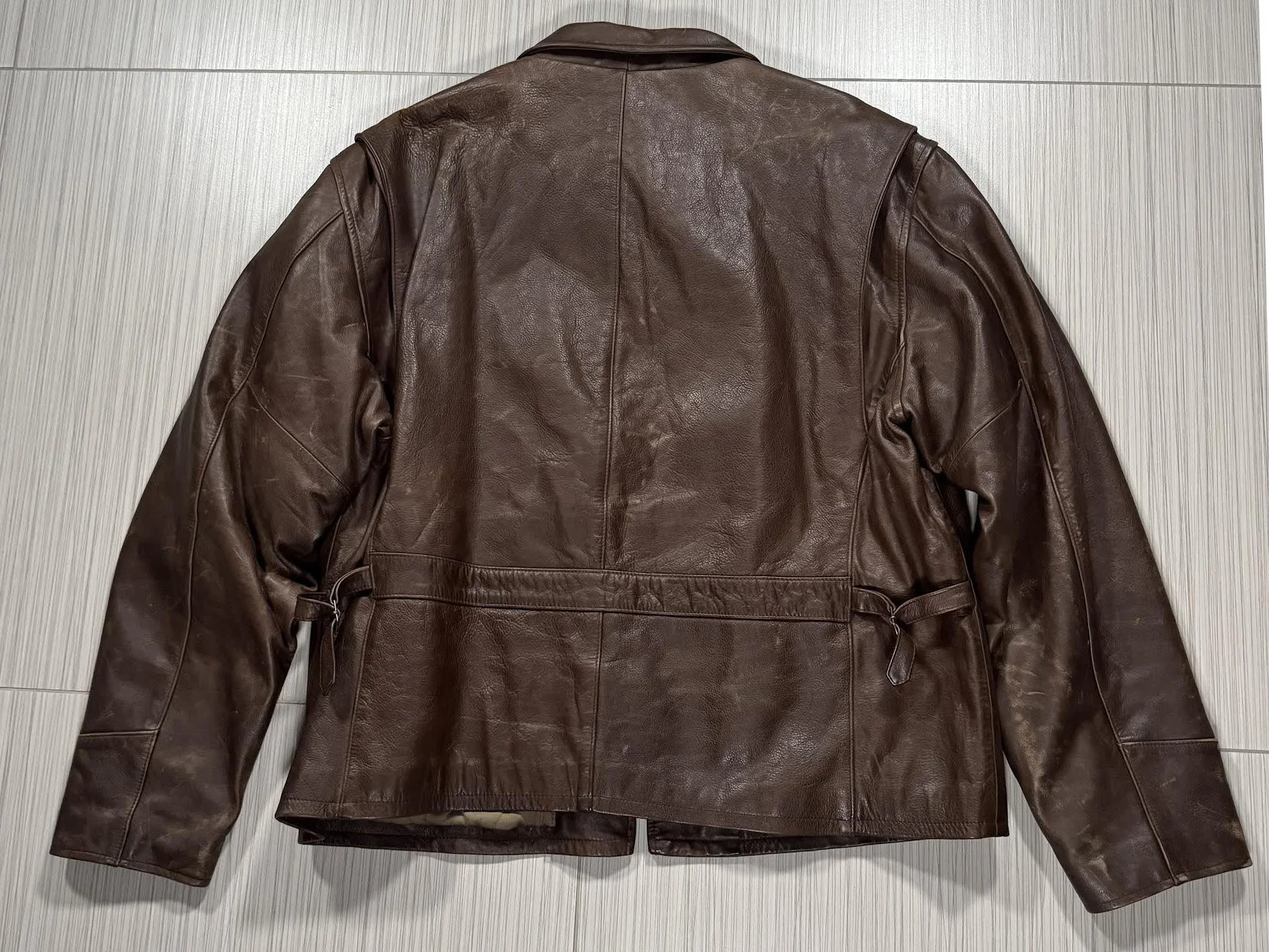 Vintage Polo Sport Ralph Lauren Brown Leather Jacket (Size XL